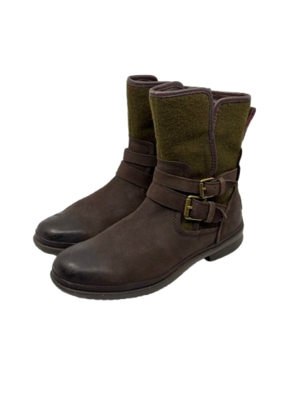 UGG Women's Simmens Waterproof Leather & Wool Moto Boots - Size 8